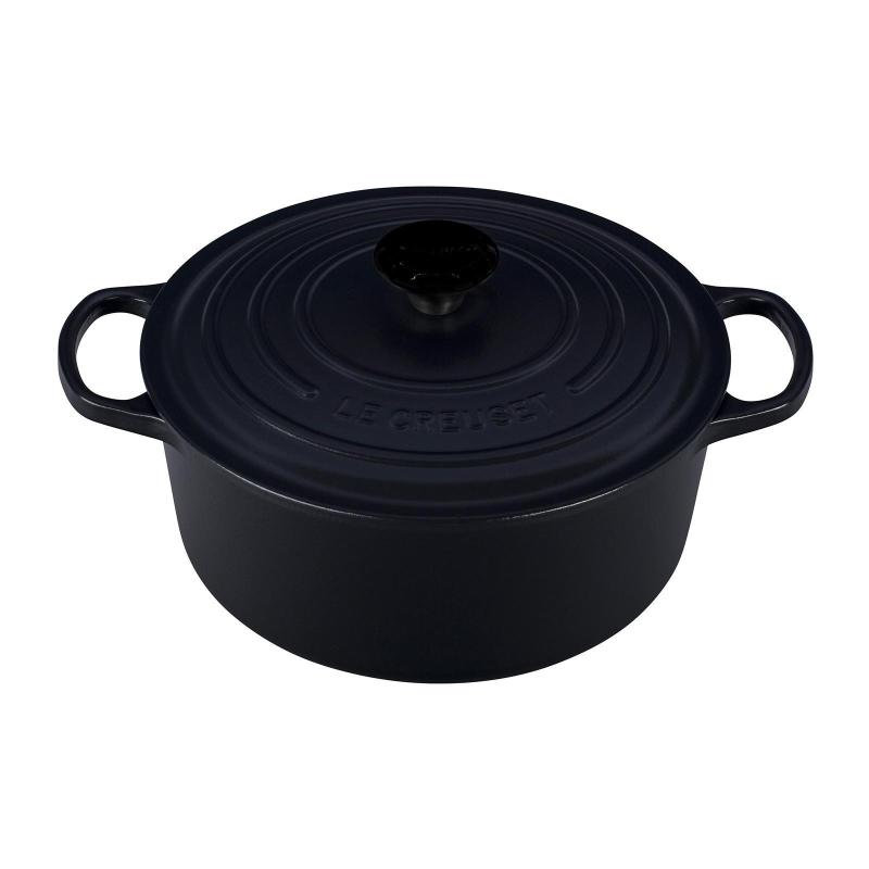 Le Creuset Cast Iron Round French Oven 18cm Classic (Matt Black) Singapore