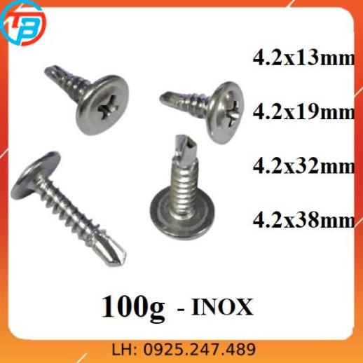 100g VÍT TỰ KHOAN ĐẦU DÙ INOX CÁP THÉP Thái Bình Vina