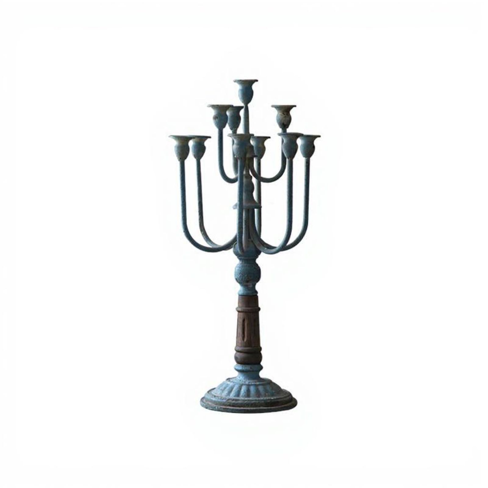 Floor Candle Holder, Wrought Iron Decorative Pedestal, Vintage Distressed Finish, Garden Patio Decor, Large Sculpture ราคา 2,419 บาท*ส่งฟรี