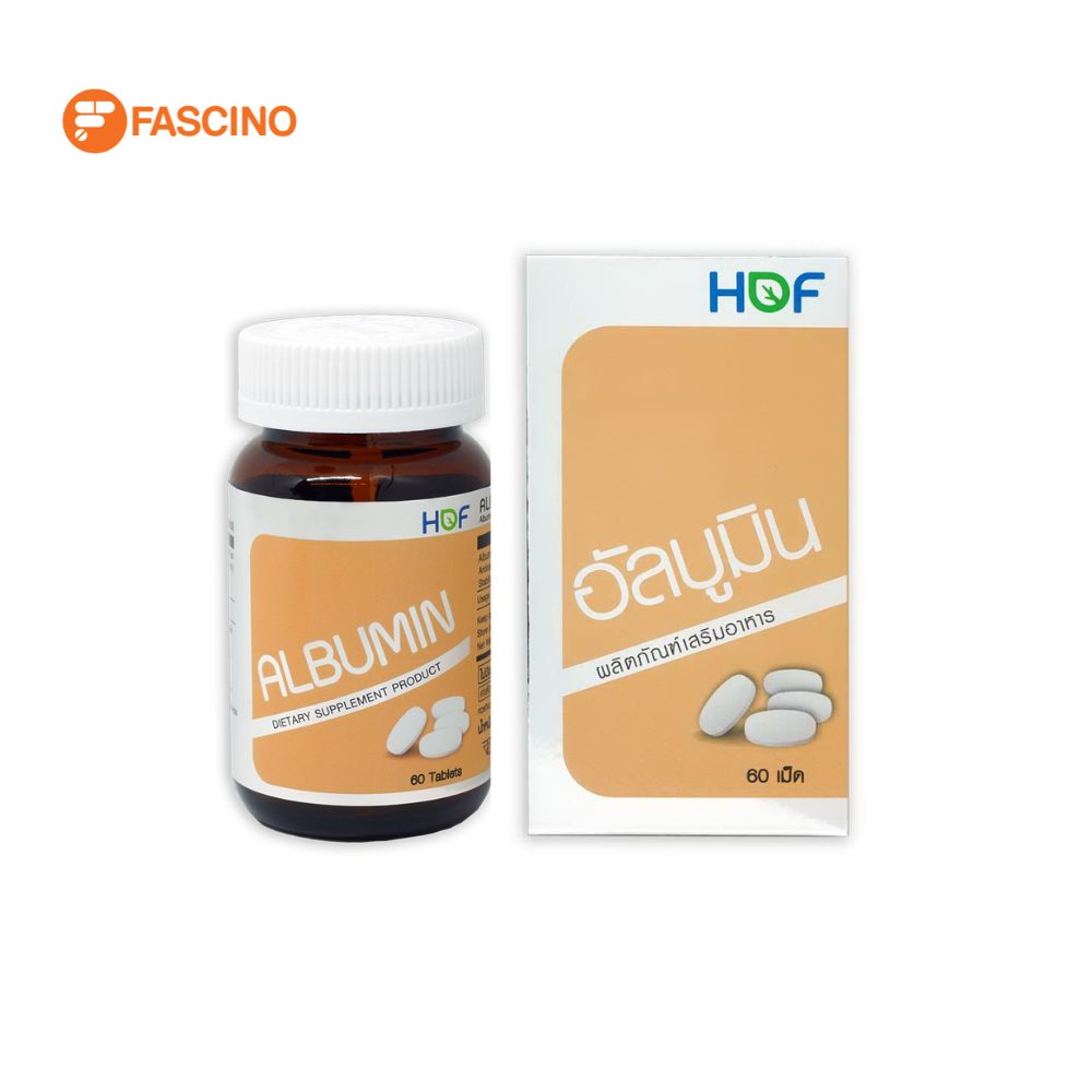HOF Albumin ผลิตภัณฑ์เสริมอาหาร อัลบูมินอัดเม็ด (60 เม็ด) - ยี่ห้อ HOF ราคา 350 บาท*ส่งฟรี