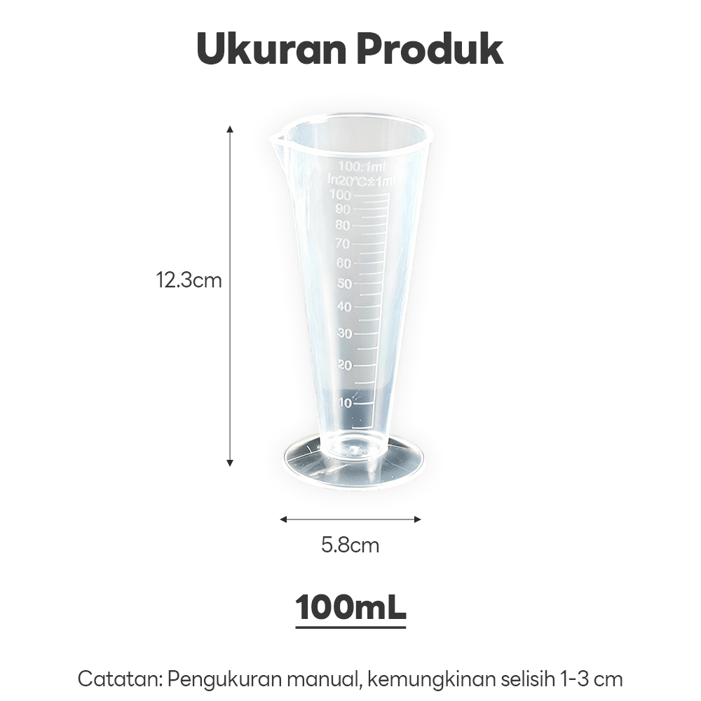 BEVAVAR Gelas Ukur Cone Kerucut Cone Measuring Cup 100ml Gelas Takar Ukur TEBAL