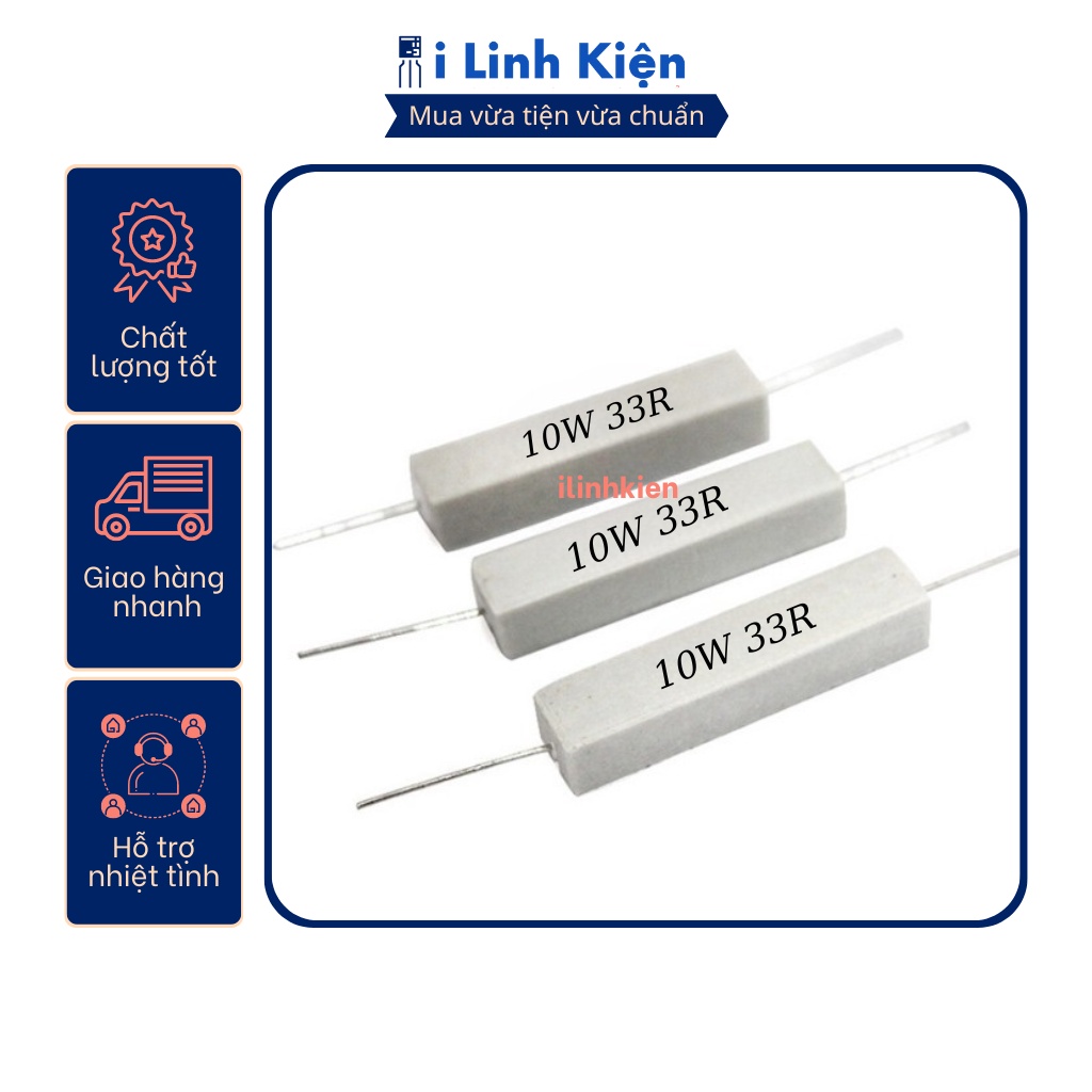Điện trở sứ 10w 33r 5% chất lượng tốt