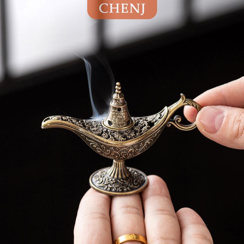 [Cod] Chenj Antique Style Metal Incense Burner Fragrant Candle Holder Odorless Home Decoration Gift Arabian Fragrance ราคา 19 บาท*ส่งฟรี