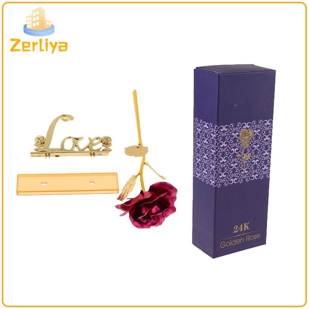 petsola Foil Rose Artificial Flower with Gift Box & Stand Unique Gift ราคา 138 บาท*ส่งฟรี