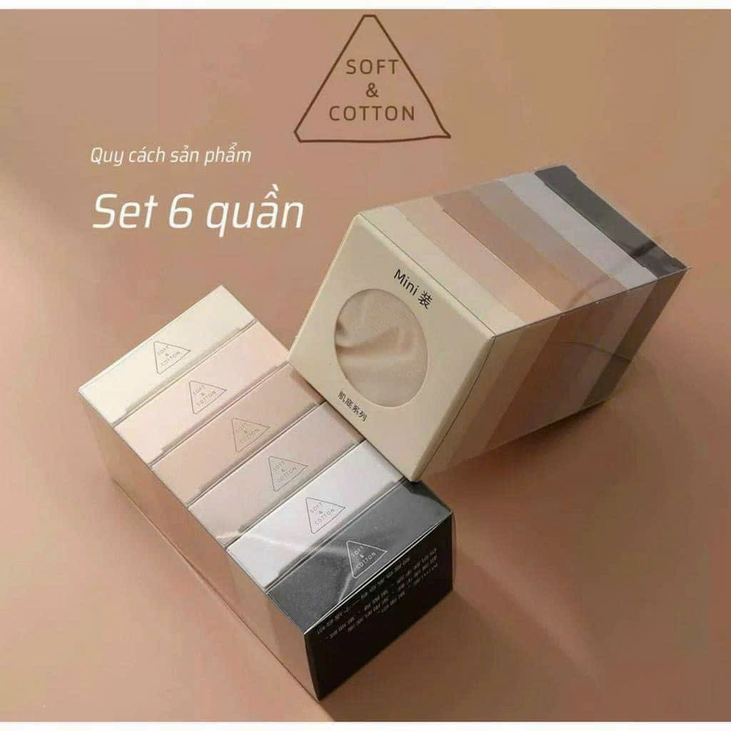 Set 6 Quần Chip Quần Lót Su Thạch Tàng Hình - Không Đường May Không Lộ Viền - Hộp Mini Kèm