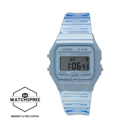[WatchSpree] Casio Digital Blue Resin Band Watch F91WS-2D F-91WS-2 [Kids]