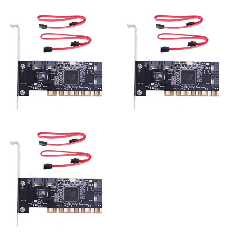 [ Store] Exclusive3X 4 Ports PCI Controller Internal Expansion Card with Two Cables, for Desktop PC,Support Hard Drive Giá 875,643 Đồng*Miễn phí vận chuyển