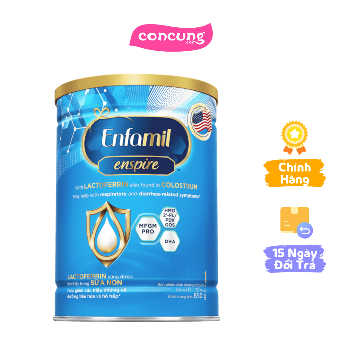 SPDDCT Enfamil Enspire 1 cho trẻ 0 - 12 tháng 850g