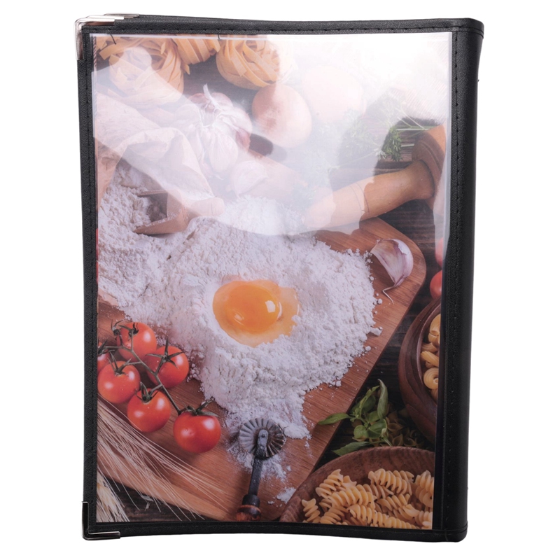 (GIQS) Transparent Restaurant Menu Covers for A4 Size Book Style Cafe Bar 10 Pages 20 View