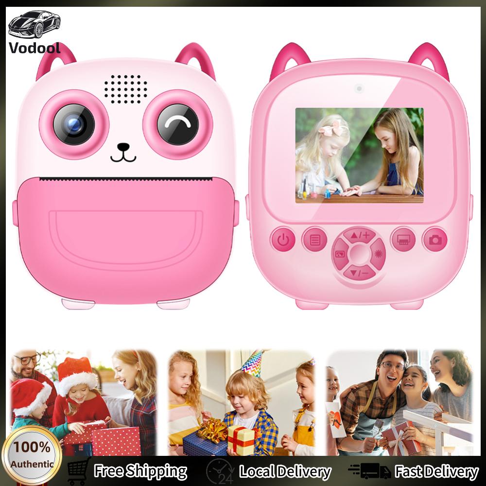 [Auto Vodool] 6 in 1 Cute Digital Camera Dual Lens Portable Video Camera Type-C Rechargeable Instant Print Mini Camera for Girls ราคา 699 บาท*ส่งฟรี