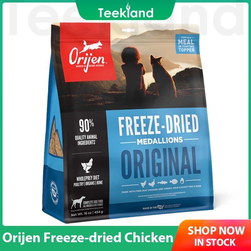 อาหารและอุปกรณ์สัตว์เลี้ยง Teekland Orijen สัตว์เลี้ยงสุนัขอาหารแห้งโปรตีนสูง Grain ฟรี Freeze Dried เนื้อไก่อาหารสำหรับ All Life Stage สุนัขลูกสุนัข 170/454g