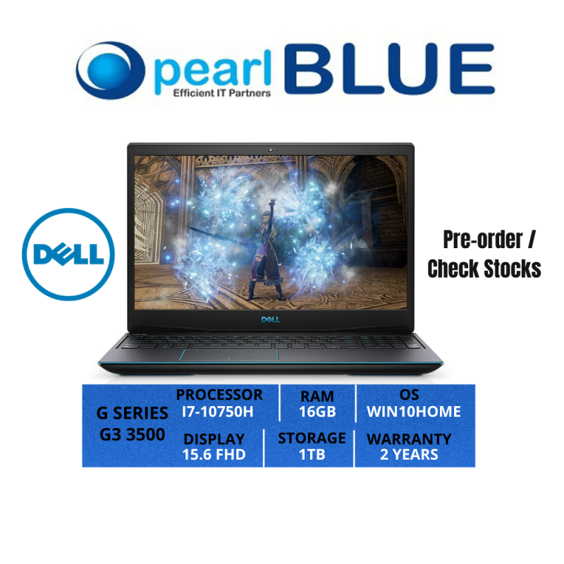 Dell G SERIES | G3 3500 | I7-10750H | 16GB | 1TB | 15.6 FHD | 2.34KGS | WIFI5 | WIN10HOME | 2 YEARS WARRANTY