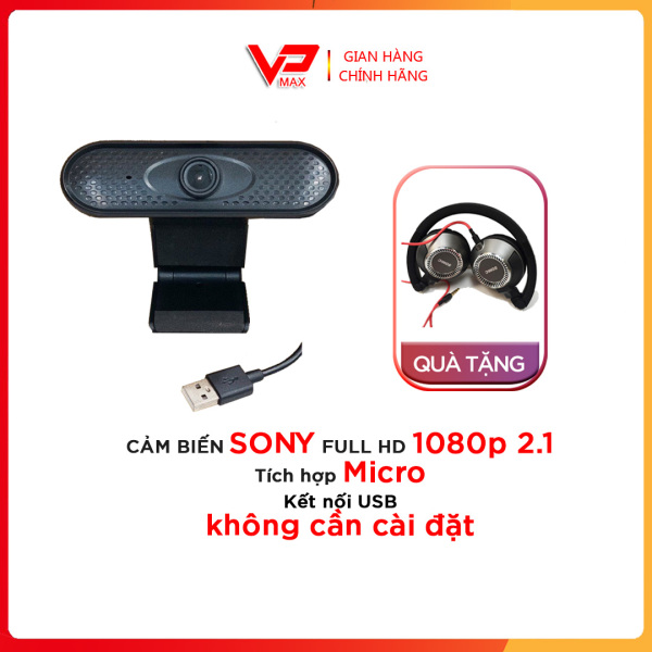 Webcam 2.1Mp cao cấp full HD 1080 có mic micro nhỏ gọn  - VPMAX - webcam máy tính, webcam máy tính có mic full hd, webcam pc để bàn