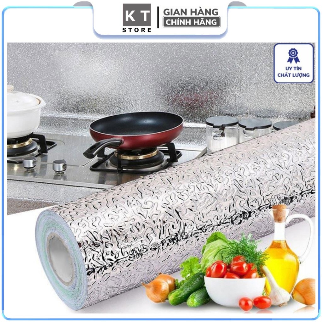Giấy Bạc Dán Bếp Cách Nhiệt 2x0.6m - Giấy Dán Tường Nhà Bếp - Tiện Lợi và Dễ Dàng Vệ Sinh
