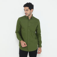 Jack Nicklaus Saunders Kemeja Pria Lengan Panjang Slim Fit Olive