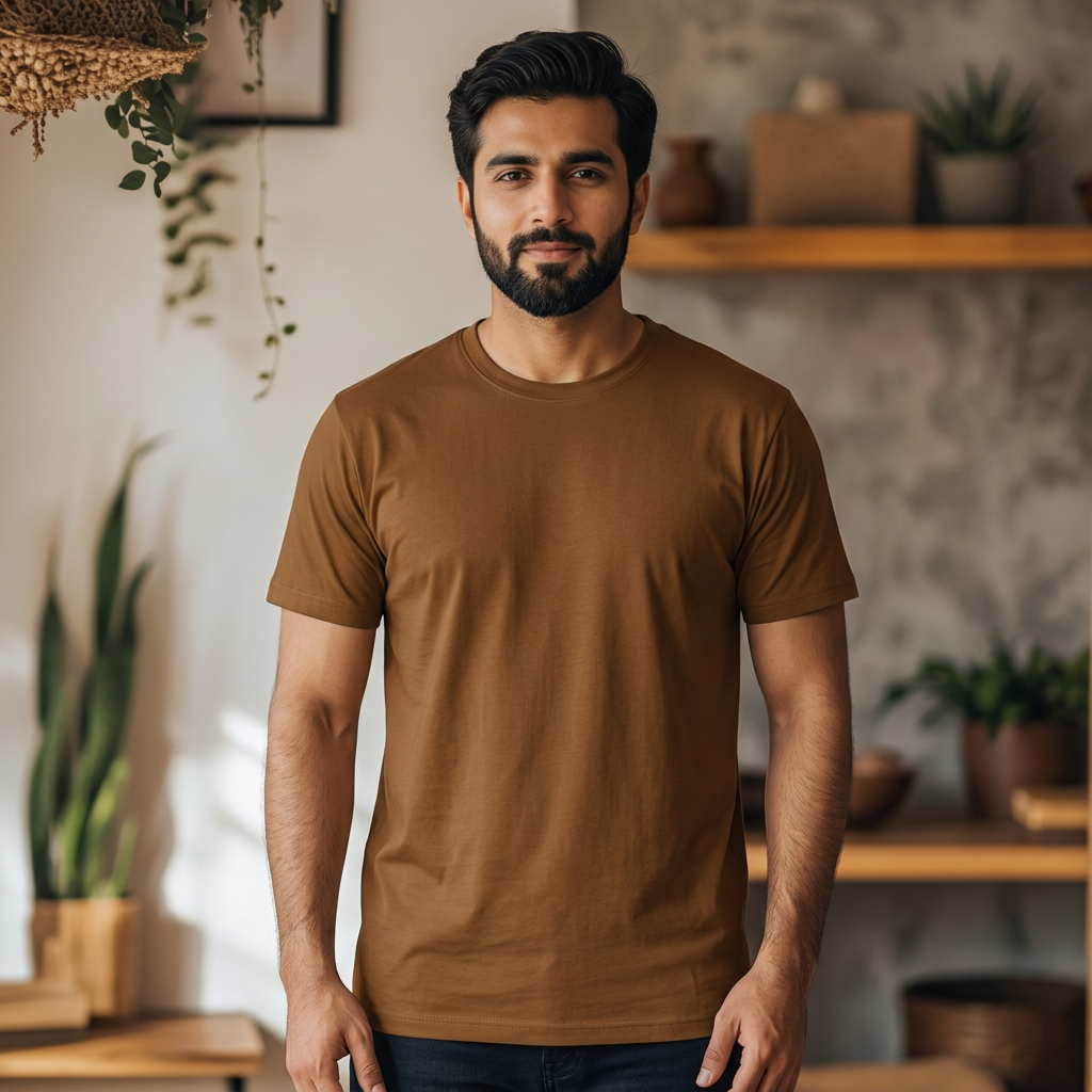 comfortable brown T-shirt for men