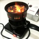 Hiệu quả cao than điện đầu đốt với khay có thể tháo rời thép không gỉ điện ignitions hệ thống vân kim loại