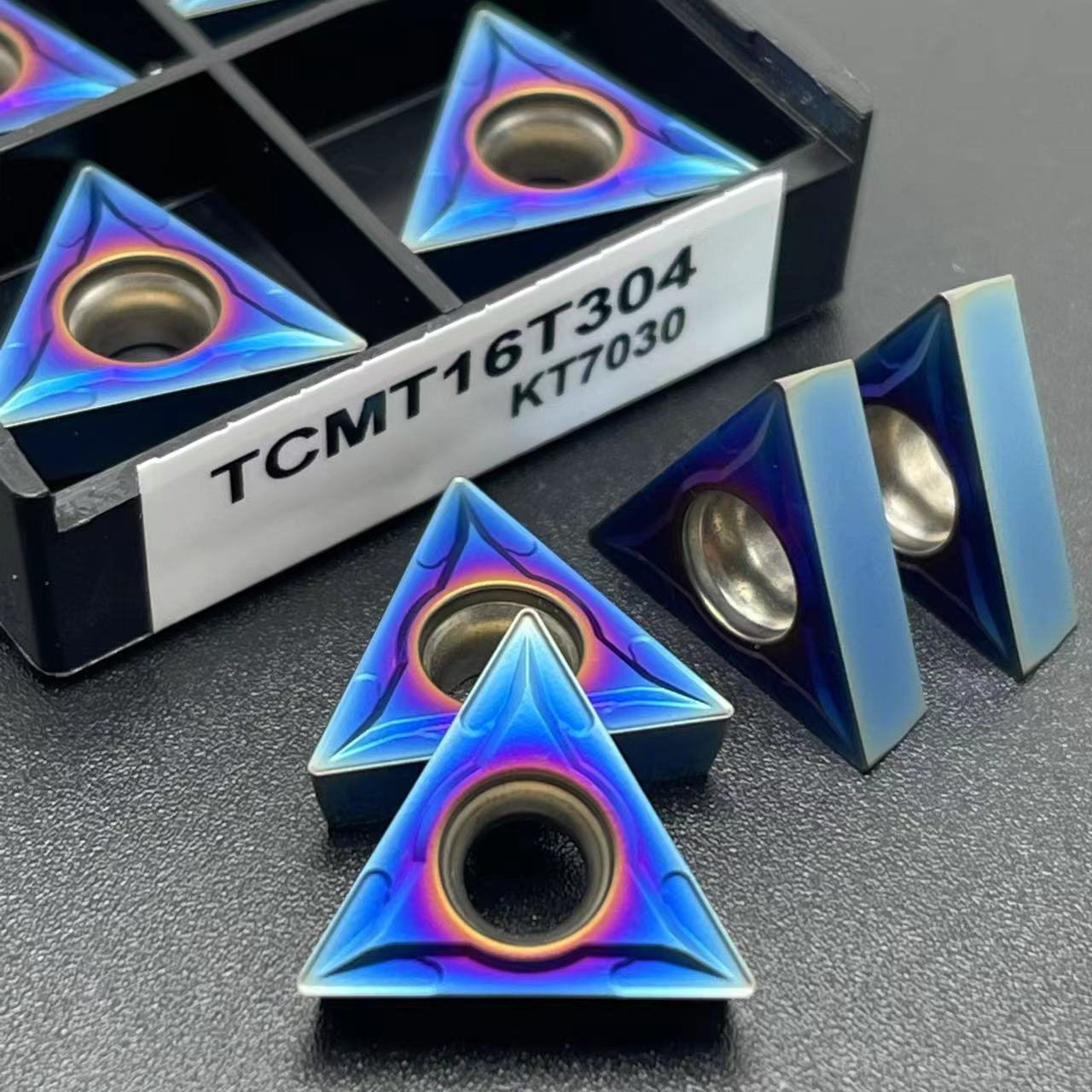 Nano blue tcmt16t304 tcmt16t308 tcmt110204 tcmt110208 cnc hardmetal turning tool for quenching stainless steel parts