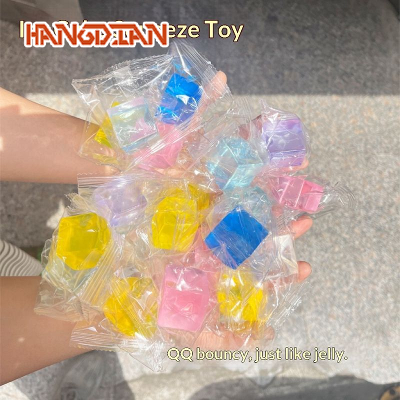 [HANGDIAN Stress Relief Squishy Ice Cube Toys for Kids - Transparent Jelly Simulation Playset,Hangdian Squishy Toys, Squishy Squeeze Toys Anti-Stress Toys, Slow Squishies, Ice Cube Toys for Children, Stress Relief, Clear Jelly Simulation Toy Set.,] ราคา 16 บาท*ส่งฟรี