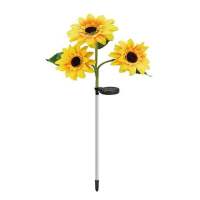 YERZ 1/3 Head LED Solar Sunflower Lights Artificial Simulation Night Lights Garden Decoration Creative Atmosphere Lamp Garden