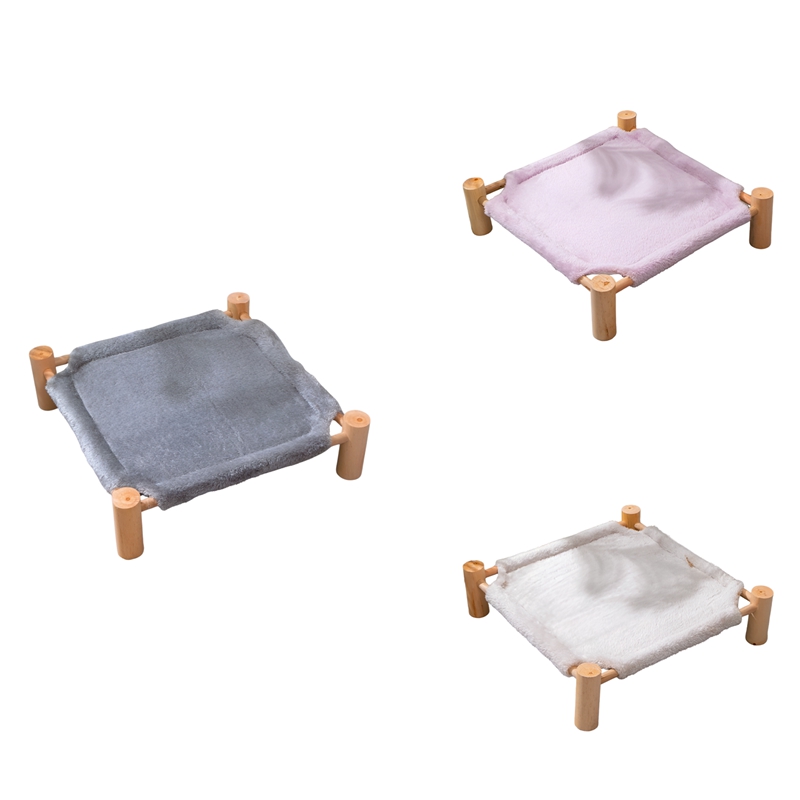 【Latest model】Elevated Pet Bed, Cat and Dog Stool Bed, Pet Chair with Wooden Legs, Plush Pet Bed, Puppy Sofa