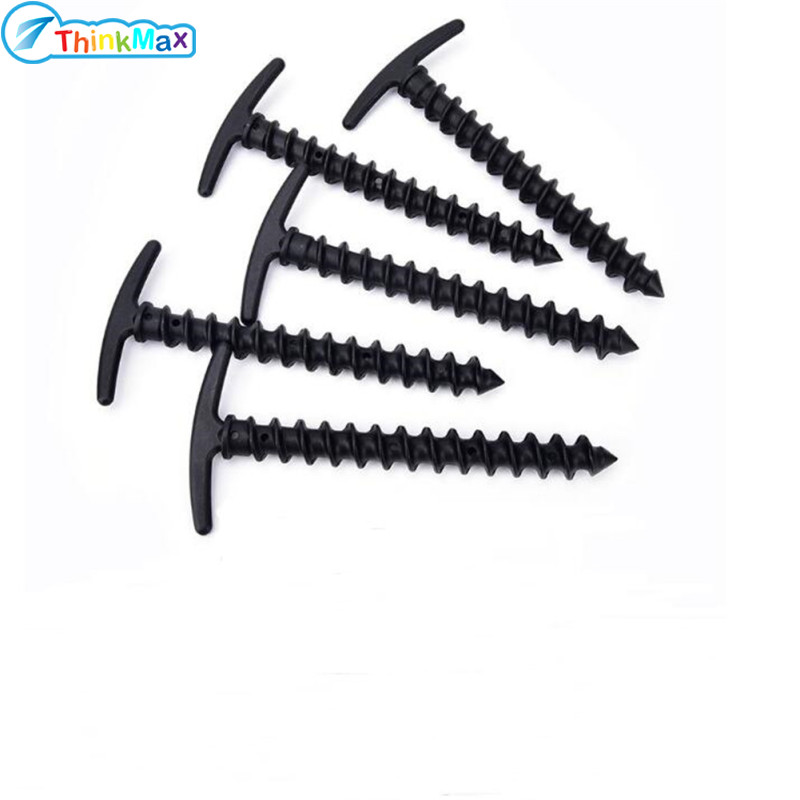 5pcs 14.5cm Portable Plastic Screw Spiral Tent Peg Stakes Nail Outdoor Camping Awning Trip Kit ราคา 111 บาท*ส่งฟรี