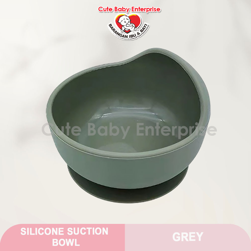 CUTE BABY Baby Silicone Bowl Suction Bowl Food Grade Training Dining Tableware set Feeding Set Bekas Mangkuk Bayi
