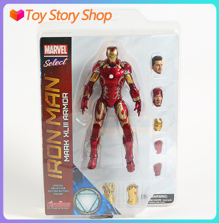 HOT Marvel Select Mark XLIII Armor Iron Man MK43 PVC 7in Action Figure with box 