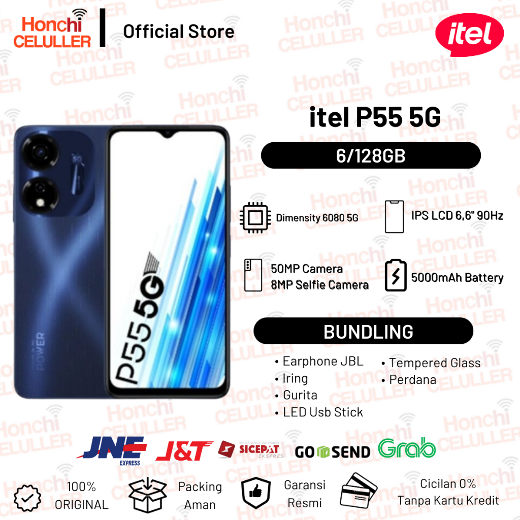 itel P55 5G NFC 6/128GB Garansi Resmi Infinix Indonesia Harga  1,999,000 Ringgit*Penghantaran Percuma