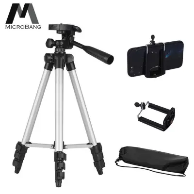 MicroBang Camera Tripods Rotatable Tripods Retractable Tripods Stand Travel Tripods Mount Wt-3110A Compact Lightweight Aluminum Flexible Phone/Camera Tripods With Bag