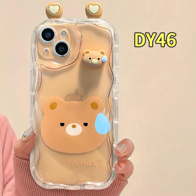 Ốp lưng cho iPhone 13 12 11 14 Pro max 6 7 6S 8 14 Plus x XR XS max 11 12 13 SE 2020 6SPlus 7plus 6plus 8Plus 14 Plus xsmax thỏ 3D dễ thương, gấu, ếch