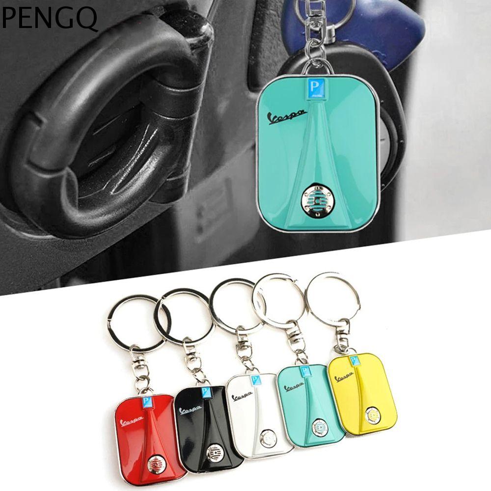 PENGQ Đối với Vespa PRIMAVERA Xe máy Phụ Kiện Đối với VESPA GTS Chrome Keychain Kẽm hợp kim VESPA Keychain Scooter Móc Chìa Khóa Xe máy Keyring Cho Piaggio Vespa