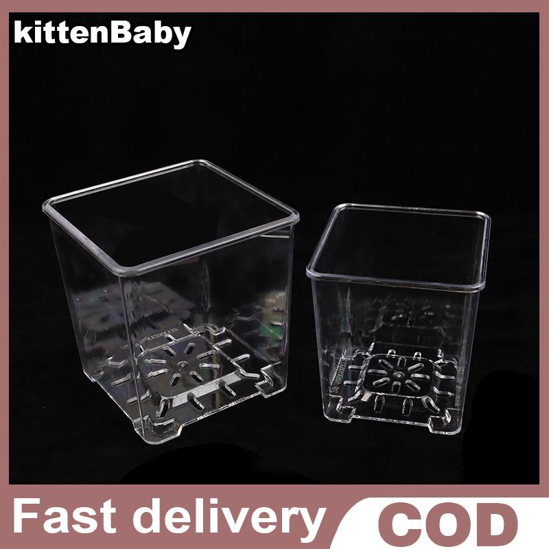 kittenBaby กระถางดอกไม้อะคริลิคใสทรงสี่เหลี่ยมกระถางต้นไม้บอนไซระบายอากาศได้สำหรับตกแต่งสวนลานห้องนั่งเล่นระเบียง ราคา 25 บาท*ส่งฟรี