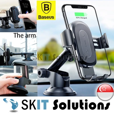 ★Baseus Osculum Type Wireless Charger Gravity Car Mount Phone Holder Suction Dashboard Windscreen★