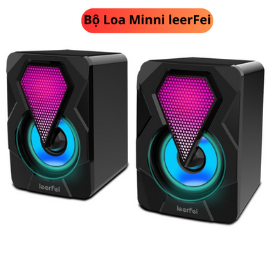 Loa mini 2.0 leerfei e-1046 - loa vi tính mini led rgb nghe cực êm, cực chất.