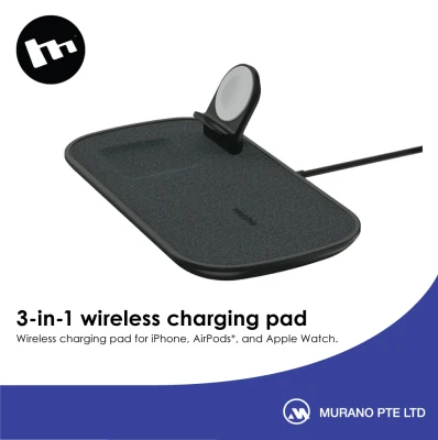 mophie-3-in-1 Wireless Charging pad-Black-UK
