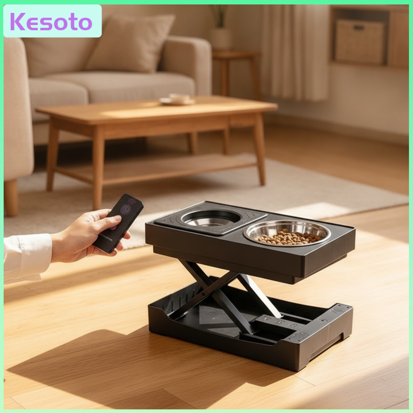 Kesoto Elevated Adjustable Dog Feeder with Wireless Controller Control Ergonomic Electric Pet Feeding Station Raised Dog Bowl for Dogs ราคา 12,836 บาท*ส่งฟรี