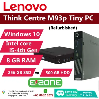 [Same Day Delivery or within 24 hrs Delivery ] Lenovo Think Centre M93P Tiny Business Desktop , Intel Core i5-4th Gen | 8GB RAM | 256 SSD or 500 GB HDD | WINDOWS 10 |MS OFFICE (Refurbished)