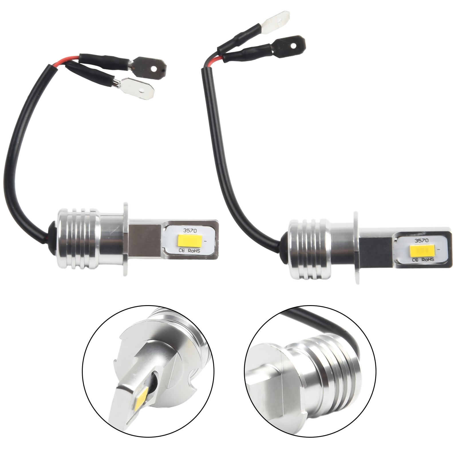 automalls Enhance Visibility on the Road H3 LED Fog Light Bulbs 80W Yellow Light 【NEW】 ราคา 179 บาท*ส่งฟรี