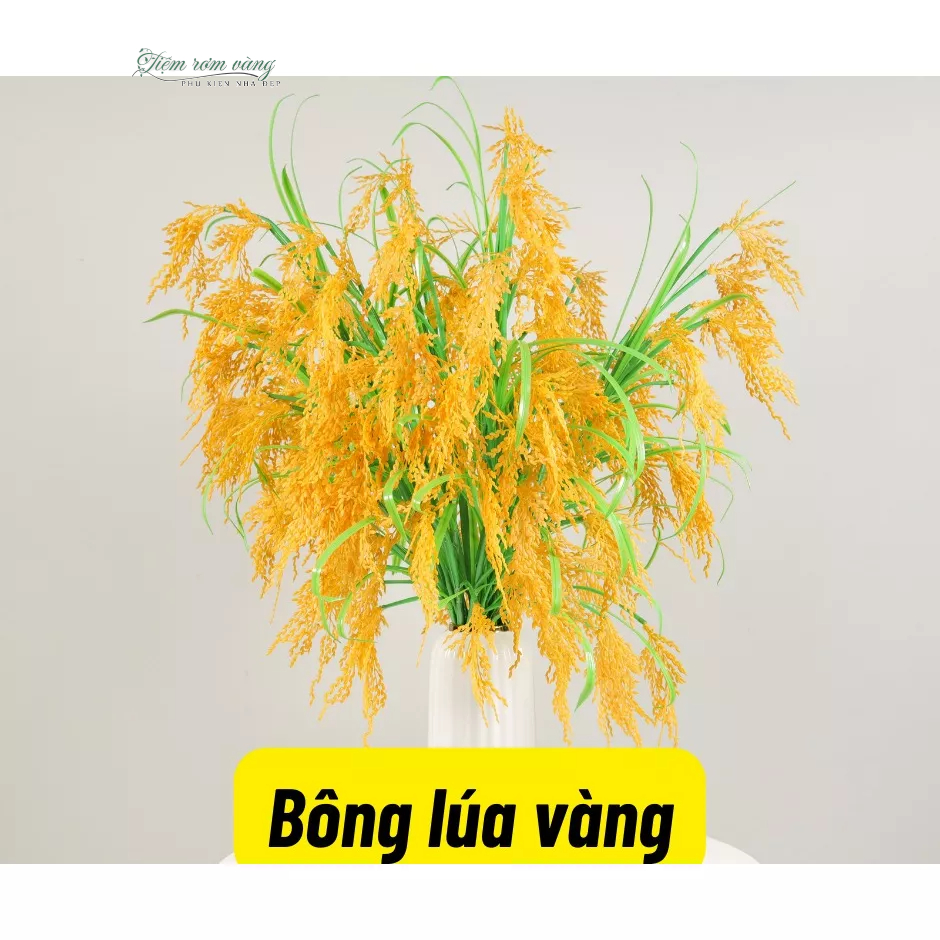 Cành lúa vàng trĩu bông size lớn-bông lúa giả decor