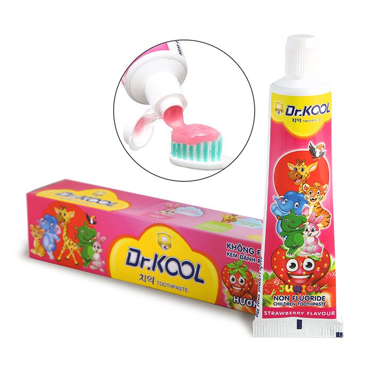Kem đánh răng trẻ em dr. kool hương cam/dâu/chuối 75g