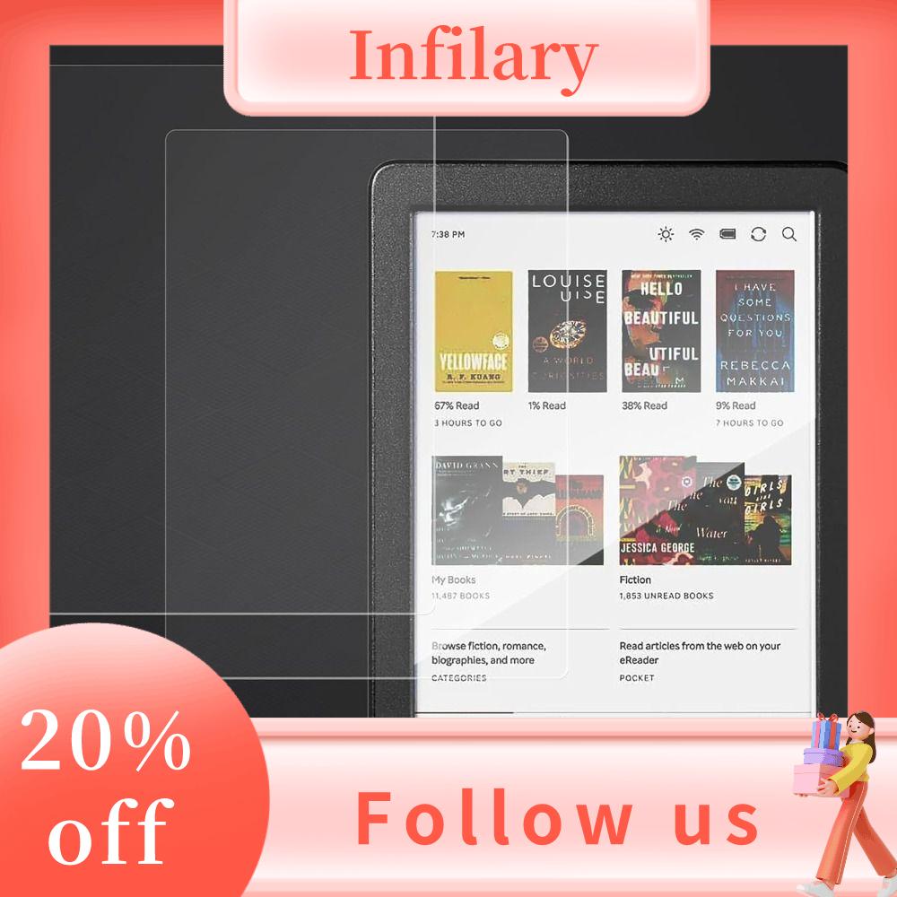 INFILARY 2 Pack 6/7/10, 3 inch Bảo vệ màn hình Chống trầy xước Chống sốc Kính cường lực Chuyên nghiệp Không bong bóng Màng bảo vệ Cho Kobo Clara 2E Libra colour BW 2024 E-reader
