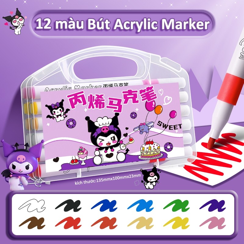 Set Bút Acrylic Marker 24/36/48/60 Màu Cho Bé – Bút Đánh Dấu Đầu Cọ Mềm Tô Vẽ Đa Dạng Màu Sắc Tươi Sáng