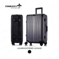 CHARLES X 20/26/29 inch aluminum alloy luggage large capacity compartment trolley case with combination lock customs lock universal wheel boarding case suitcase