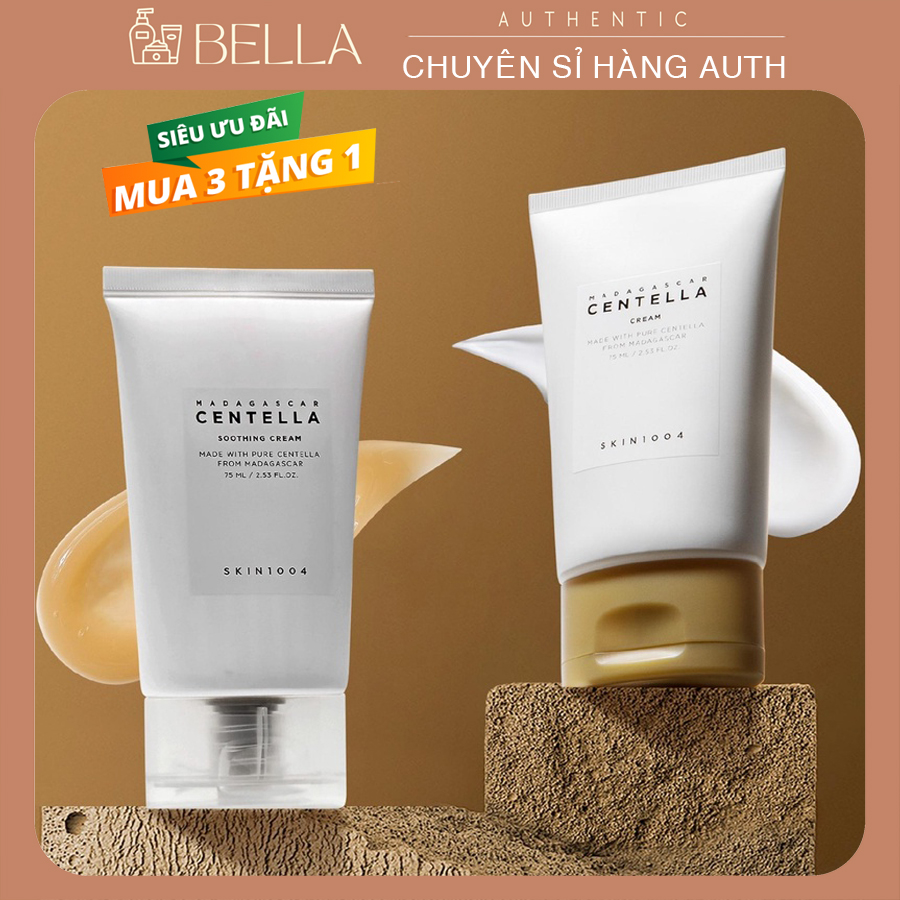 Kem dưỡng skin1004 madagascar centella cream / soothing cream 75ml, làm dịu da, dưỡng ẩm cho da dầu mụn / da khô