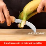 VINTLOOK Dao thép không gỉ cắt chuối, dao đa năng cắt trái cây cho nhà bếp