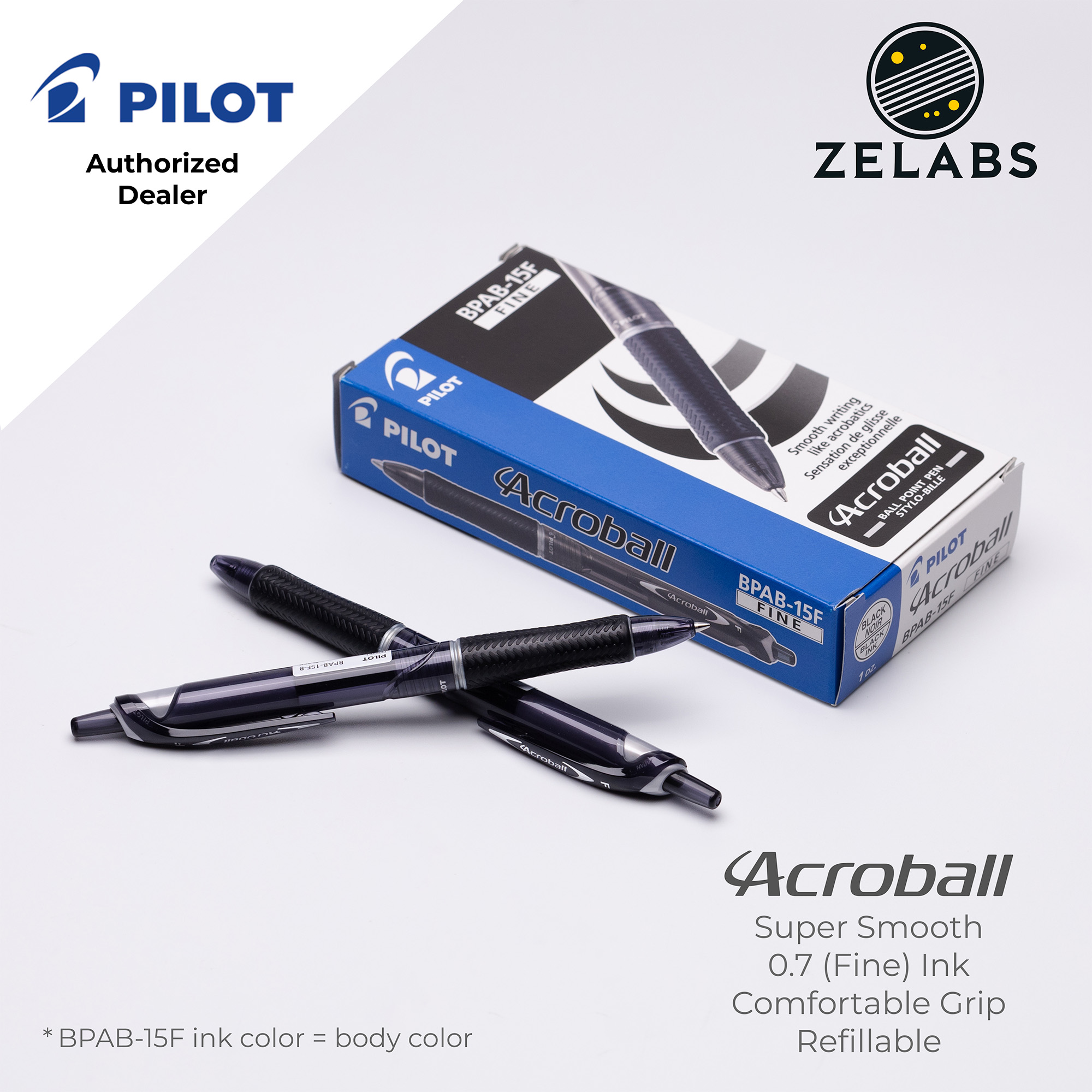 Pilot Acroball Fine Ballpoint Pen - BPAB-15F - 0.7mm