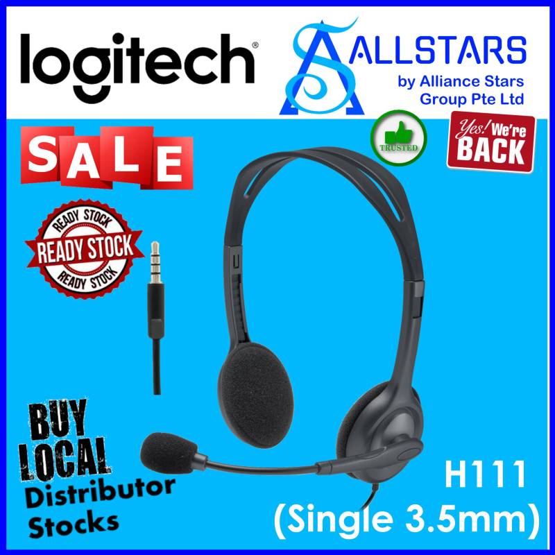 (ALLSTARS : We are Back / Conference Promo) LOGITECH H111 Stereo Headset (981-000588) / Single 3.5mm Audio Jack (Local Distributor Warranty 1year with BanLeong) Singapore