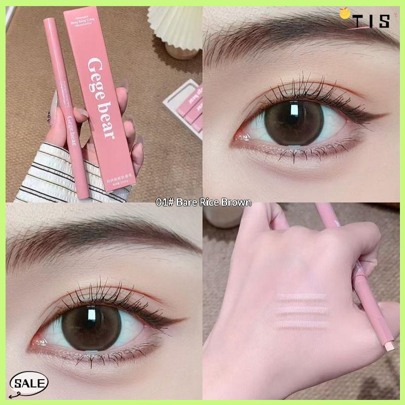 Follow Get New【TIS】 2 trong 1 Bicolor nằm tằm Bút Chì Tam giác đầu Highlighter dưới mắt bút chì Eyeshadow sáng không thấm nước trang điểm công cụ - 2