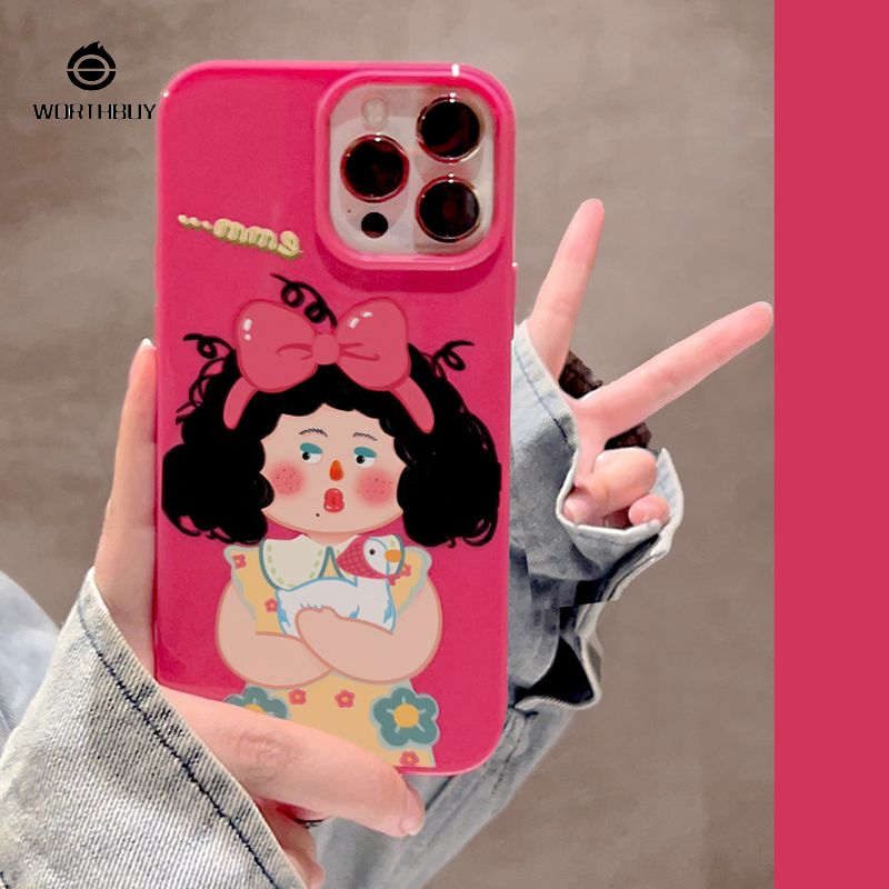 Dễ thương phim hoạt hình cô gái Ốp điện thoại cho iPhone, hợp thời trang TPU bìa với thiết kế vui nhộn